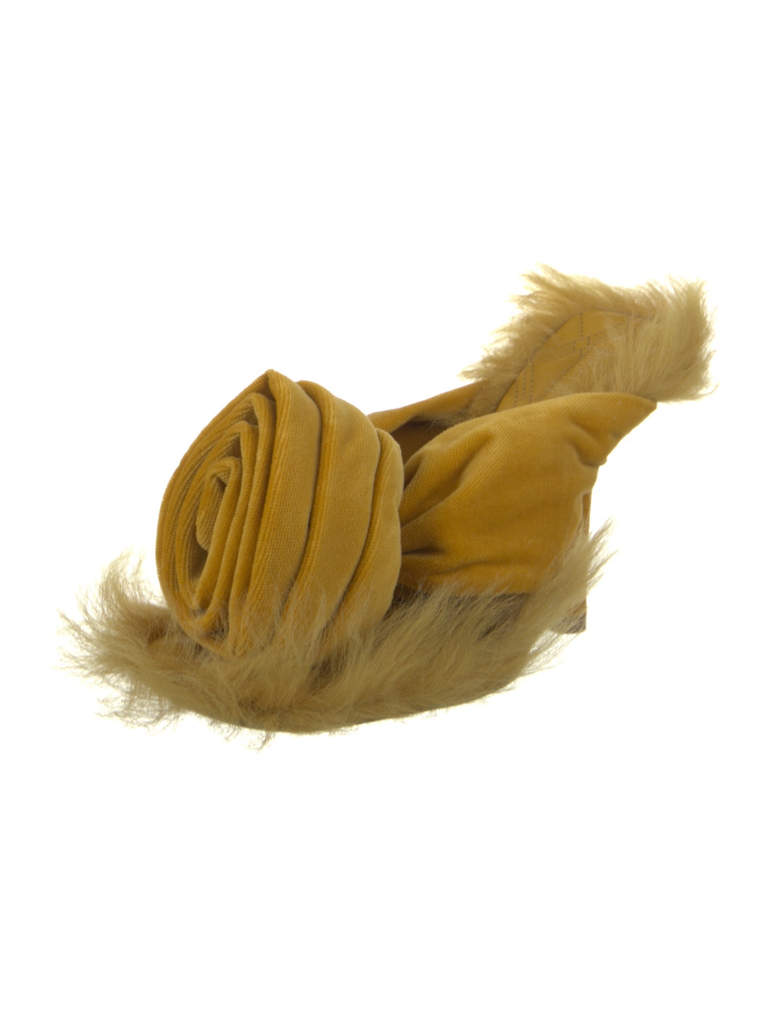 Burberry Velvet Faux Fur Trim Espadrilles