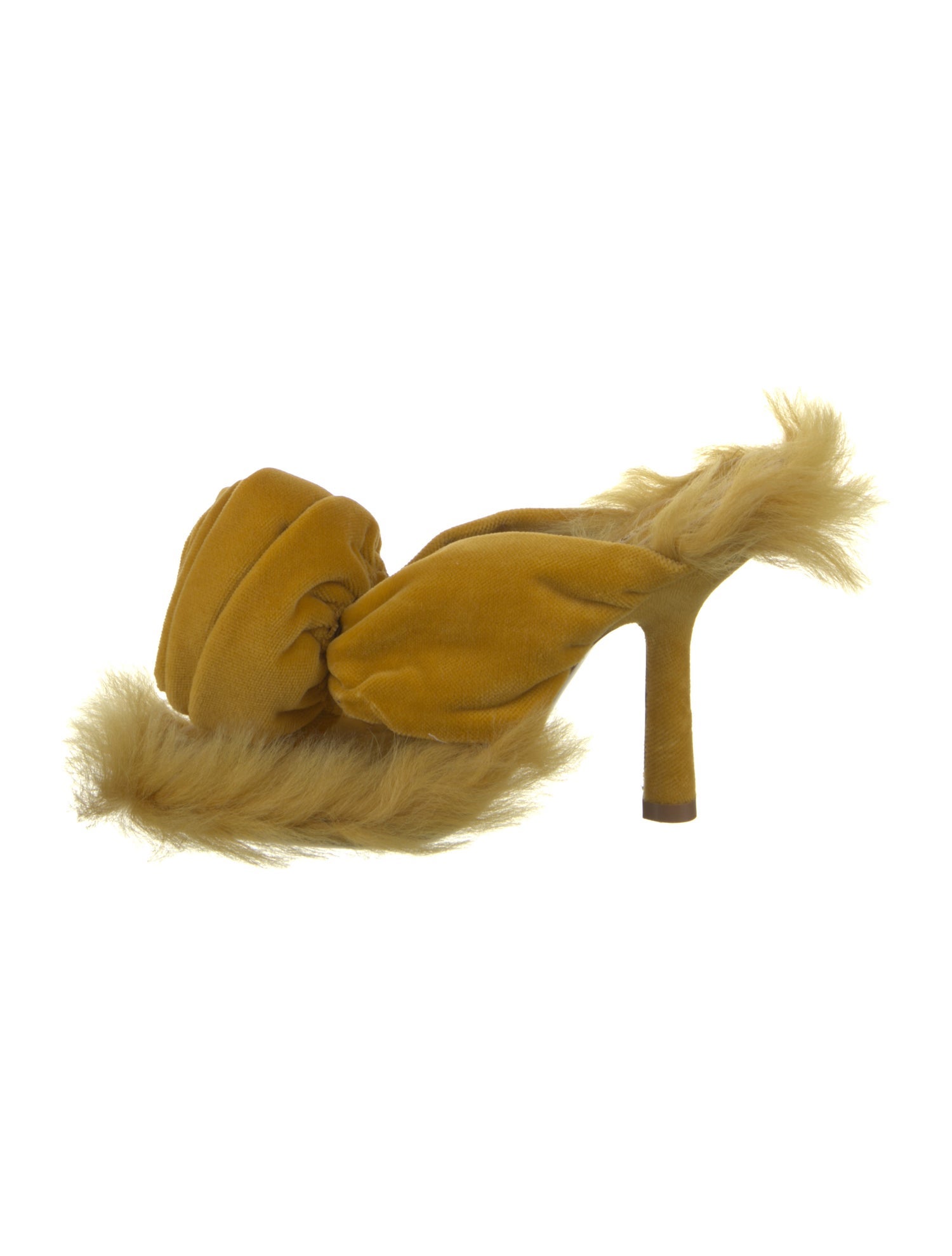 Burberry Velvet Faux Fur Trim Slides