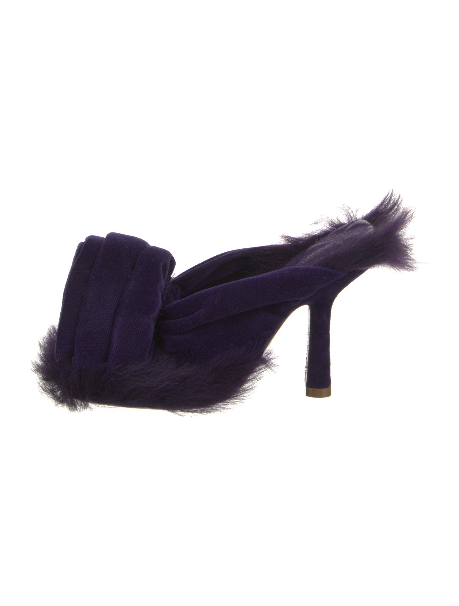 Burberry Velvet Faux Fur Trim Slides