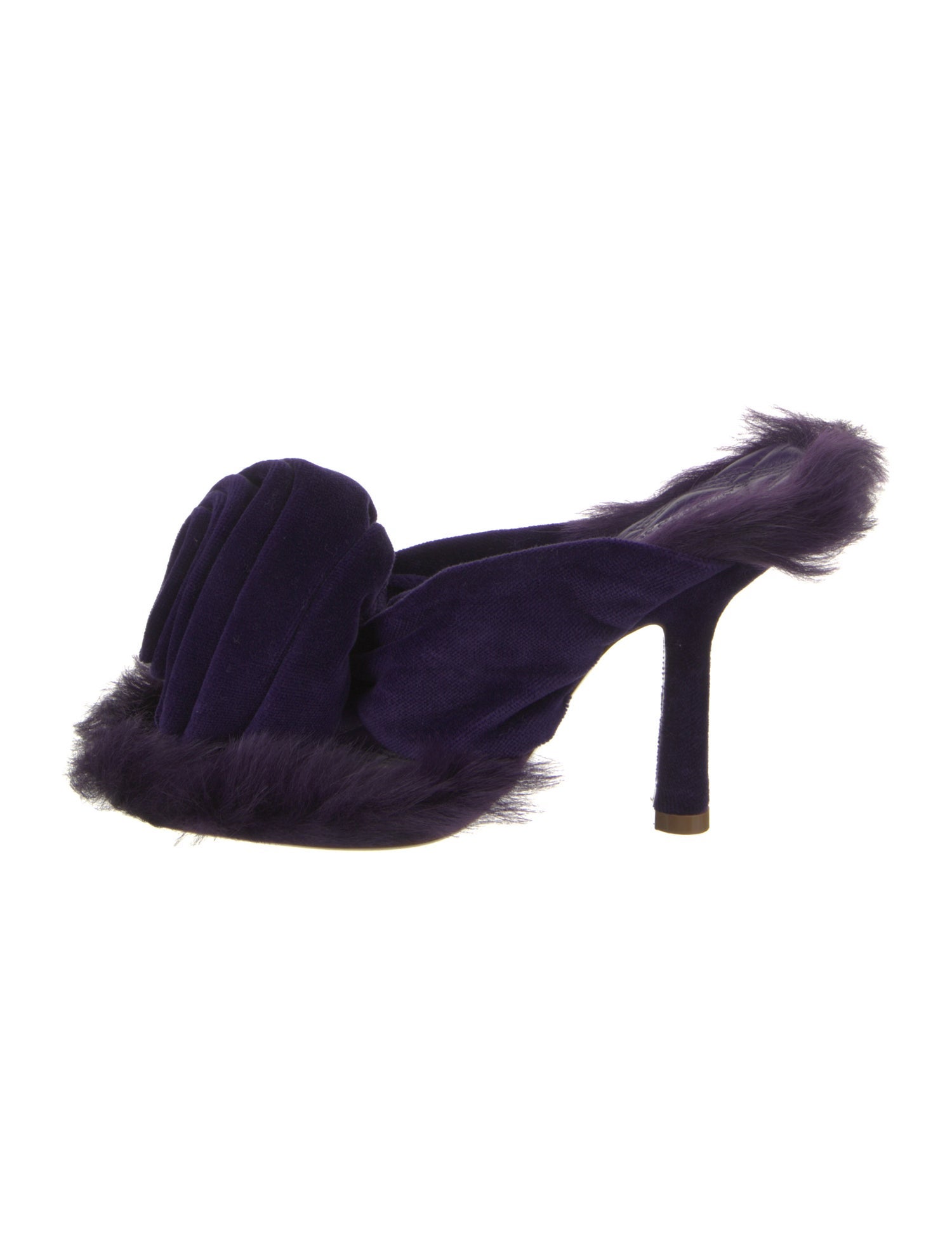 Burberry Velvet Faux Fur Trim Espadrilles