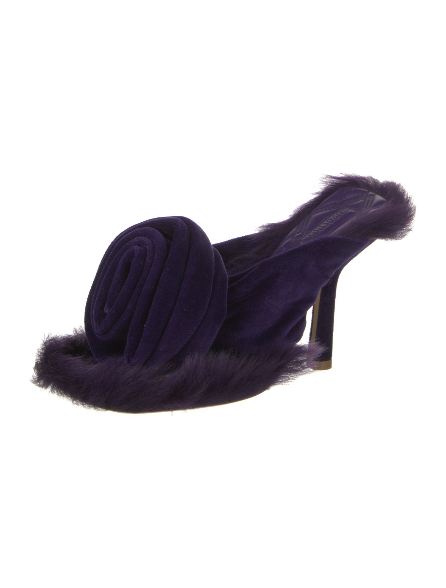 Burberry Velvet Faux Fur Trim Espadrilles