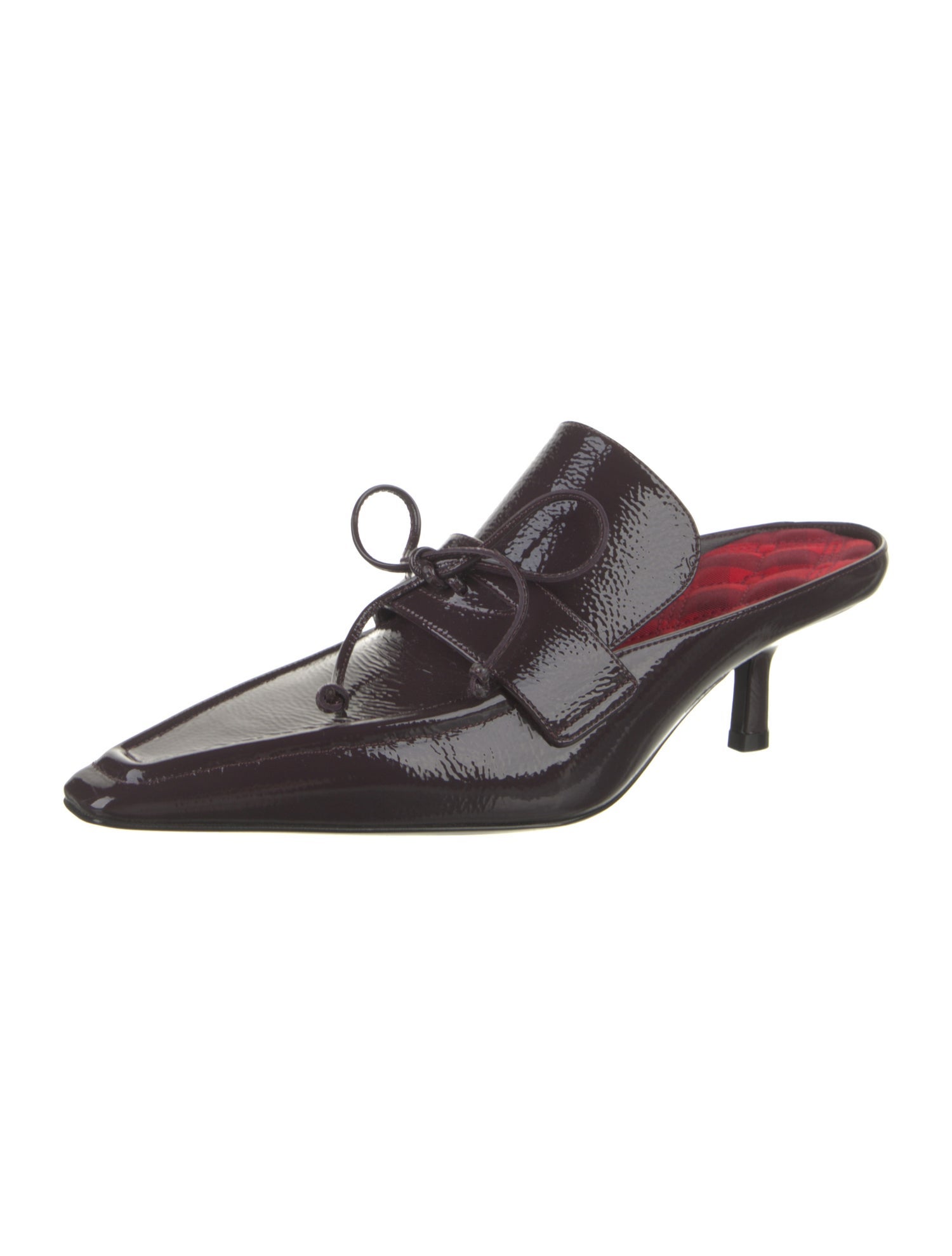 Burberry Prorsum Patent Leather Bow Accents Mules