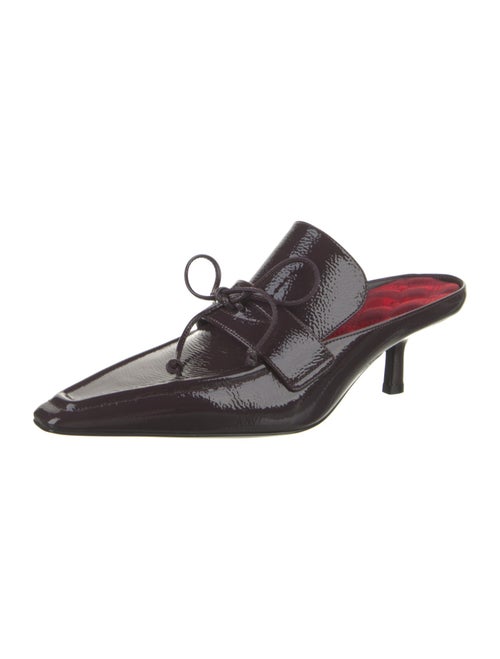 Burberry Prorsum Patent Leather Bow Accents Mules