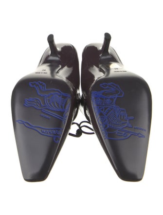 Burberry Prorsum Patent Leather Bow Accents Mules
