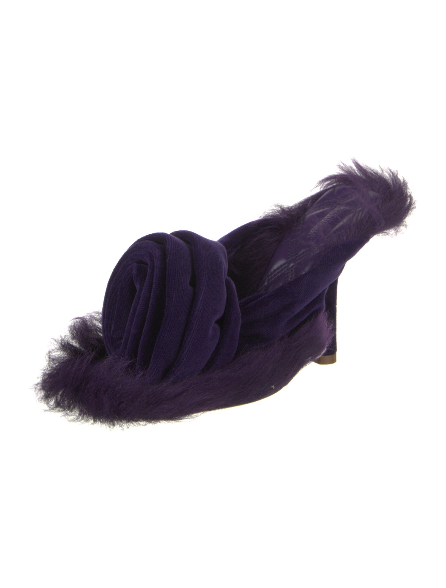 Burberry Prorsum Velvet Faux Fur Trim Espadrilles