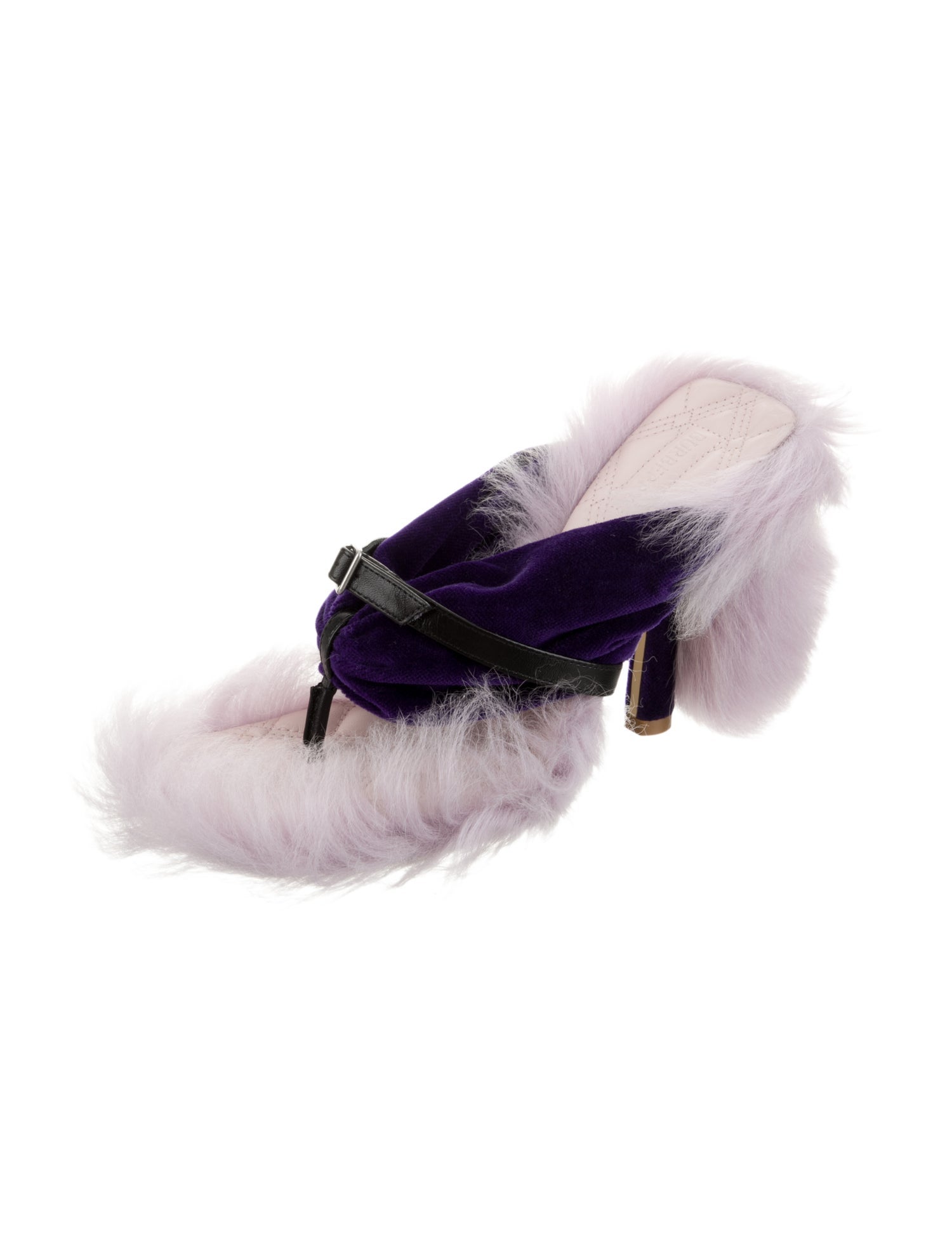 Burberry Prorsum Fur Colorblock Pattern Slides w/ Tags