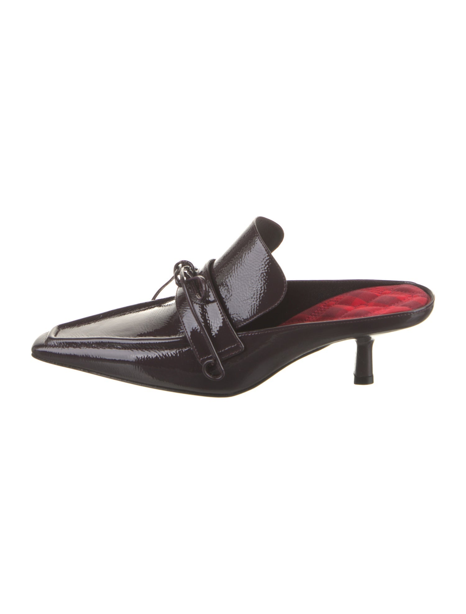 Burberry Patent Leather Bow Accents Mules