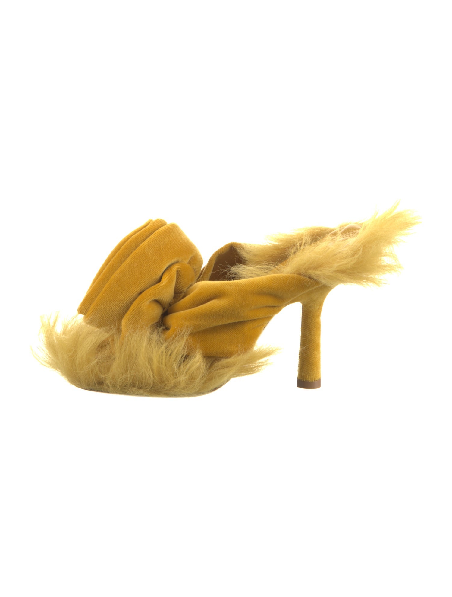 Burberry Velvet Faux Fur Trim Sandals