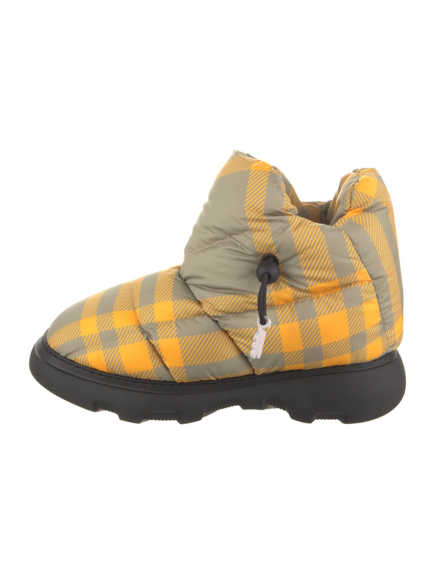 Burberry Nylon Plaid Print Boots