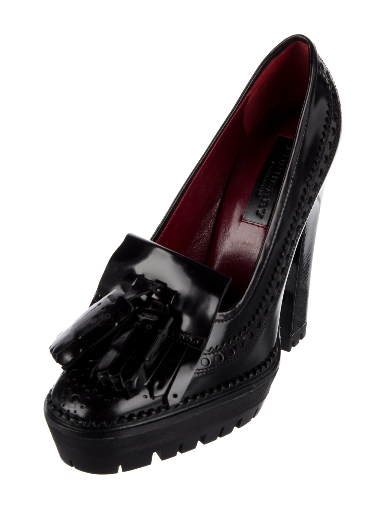 Burberry Prorsum Leather Tassel Accents Pumps