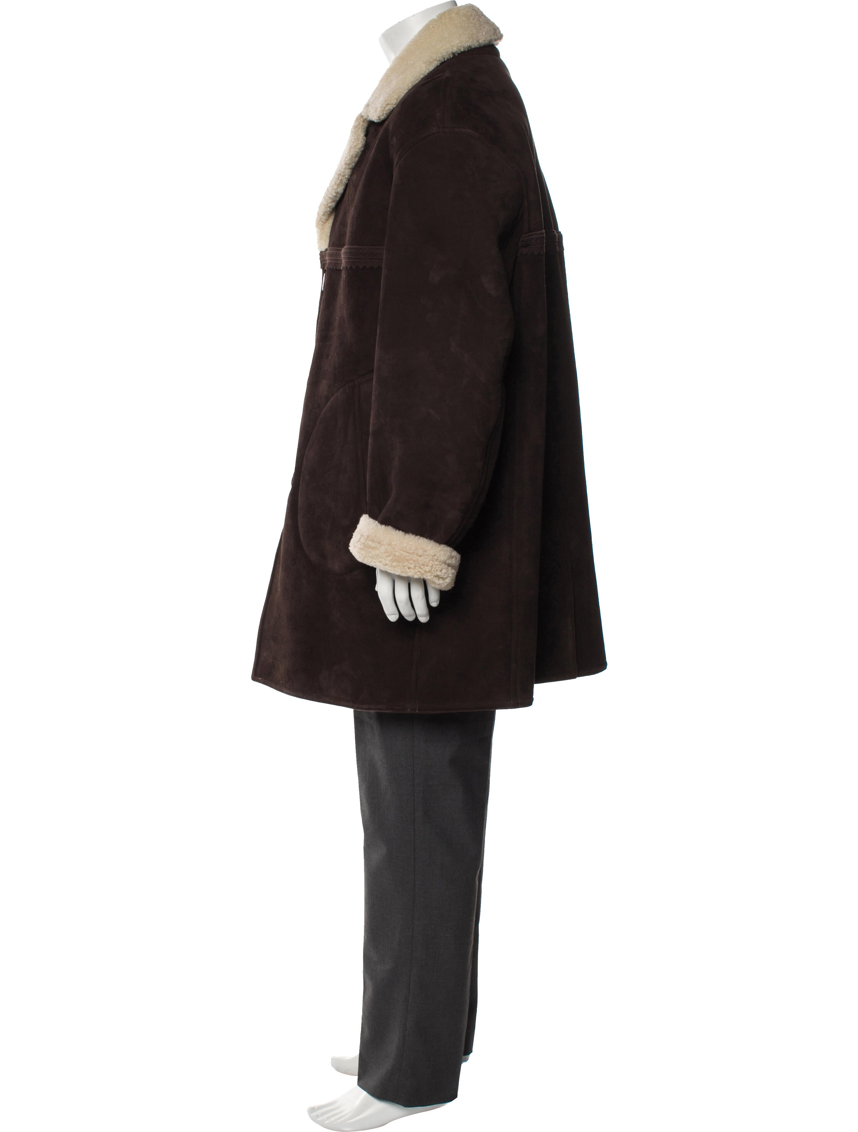 Burberry Prorsum Suede Colorblock Pattern Overcoat