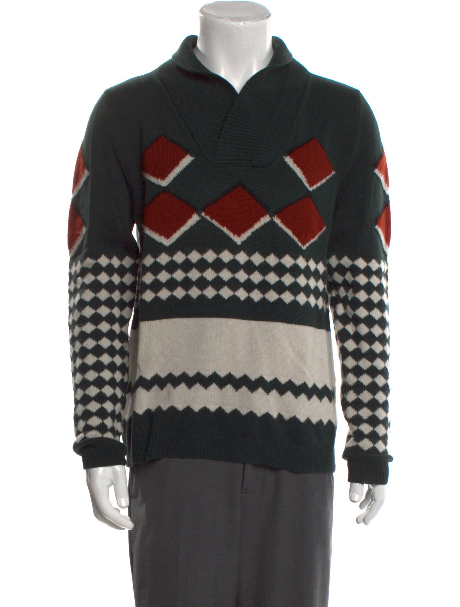 Burberry Prorsum Cashmere Printed Polo Sweater