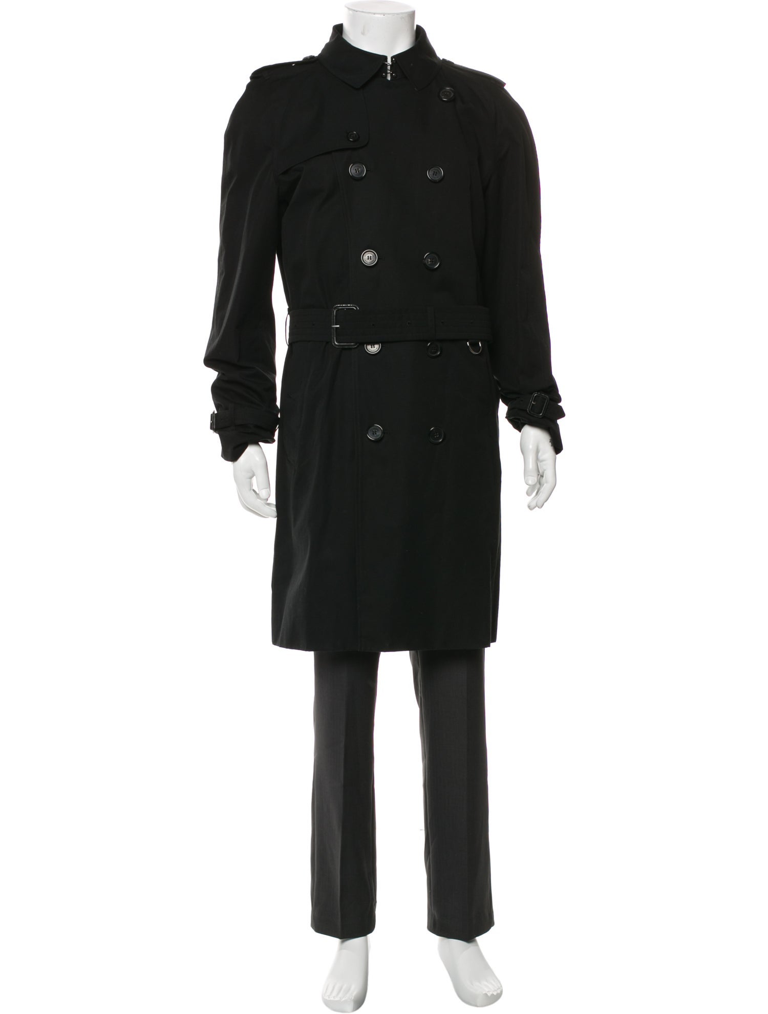 Burberry Prorsum Smoked Check Pattern Trench Coat