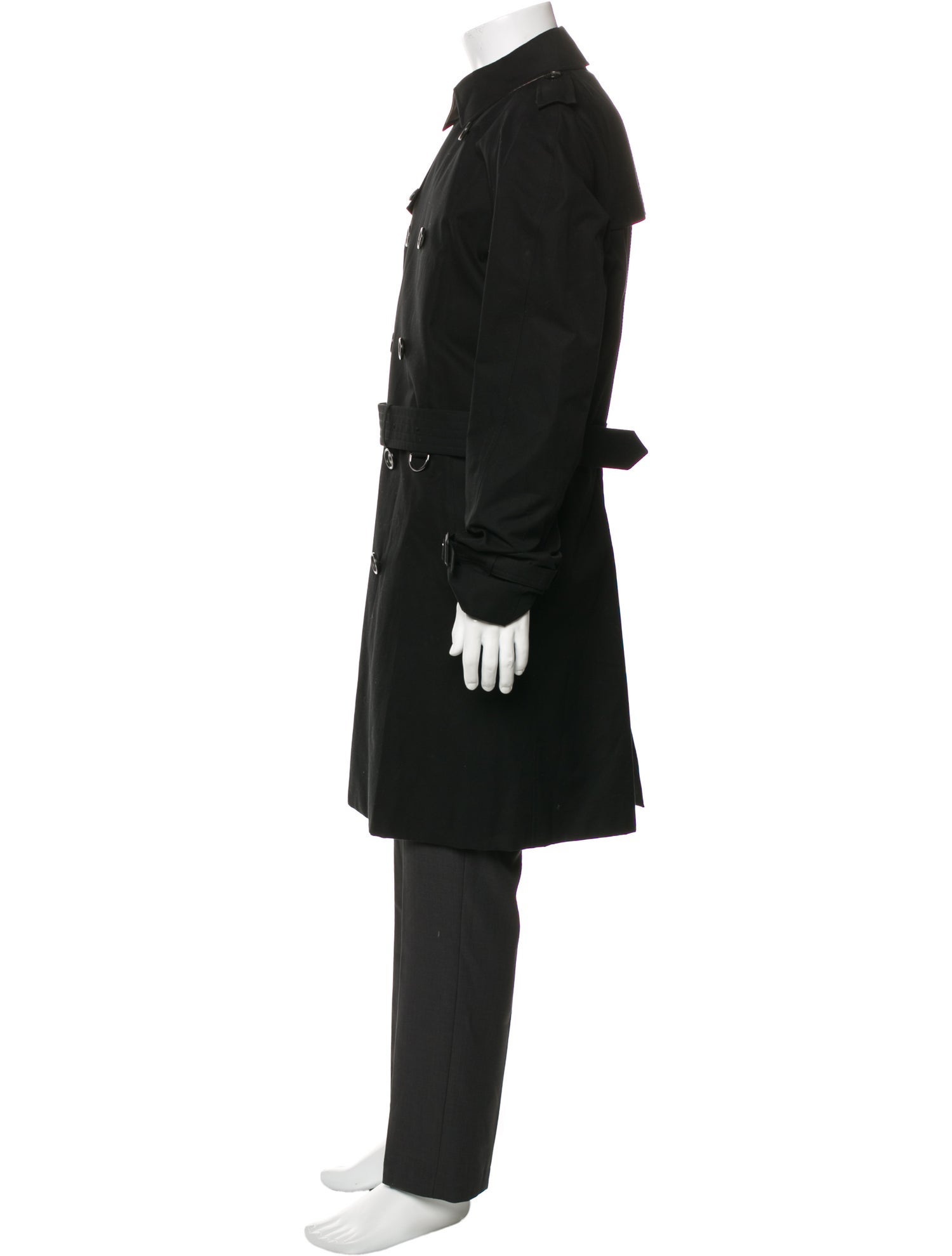 Burberry Prorsum Smoked Check Pattern Trench Coat