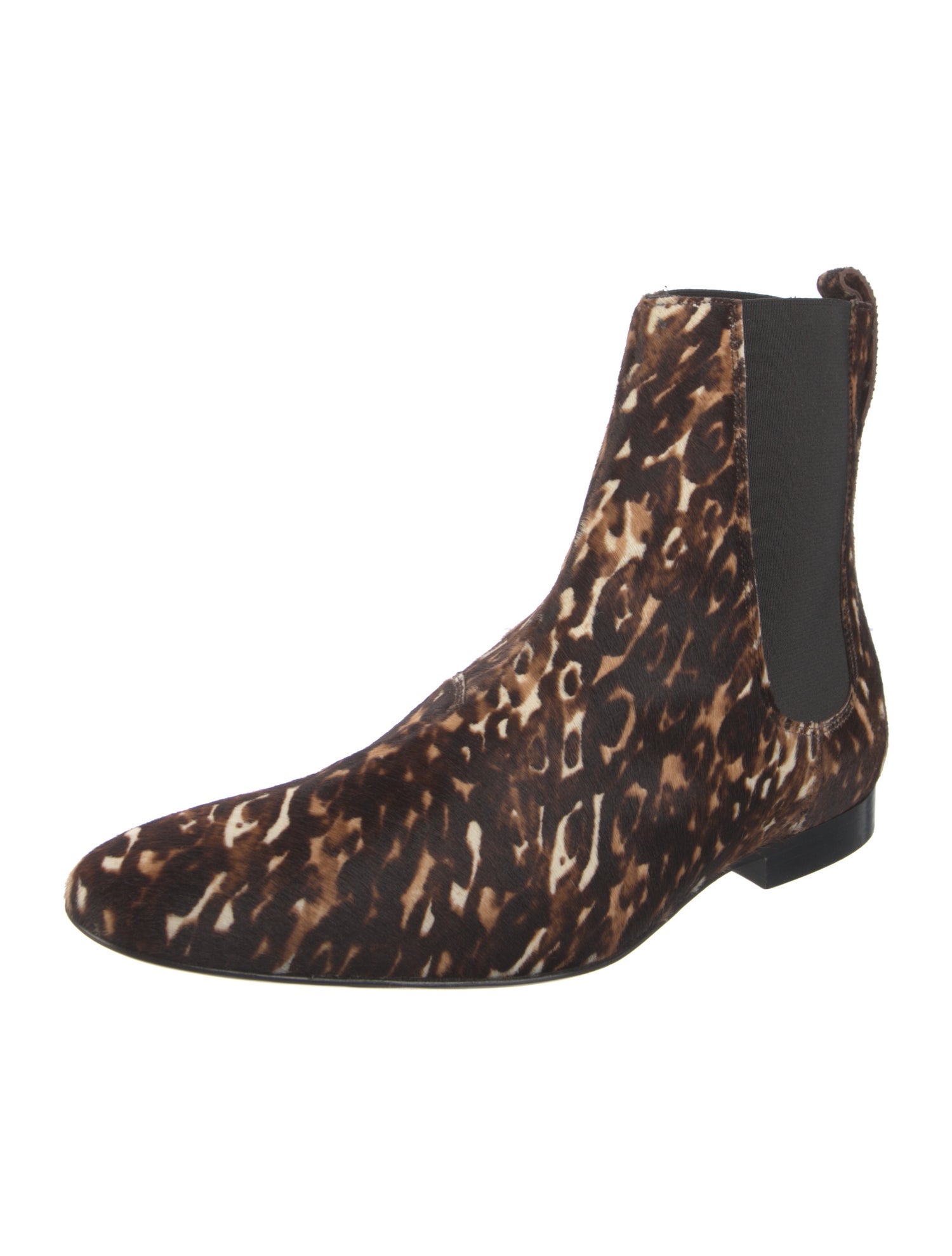 Burberry Prorsum Ponyhair Animal Print Chelsea Boots