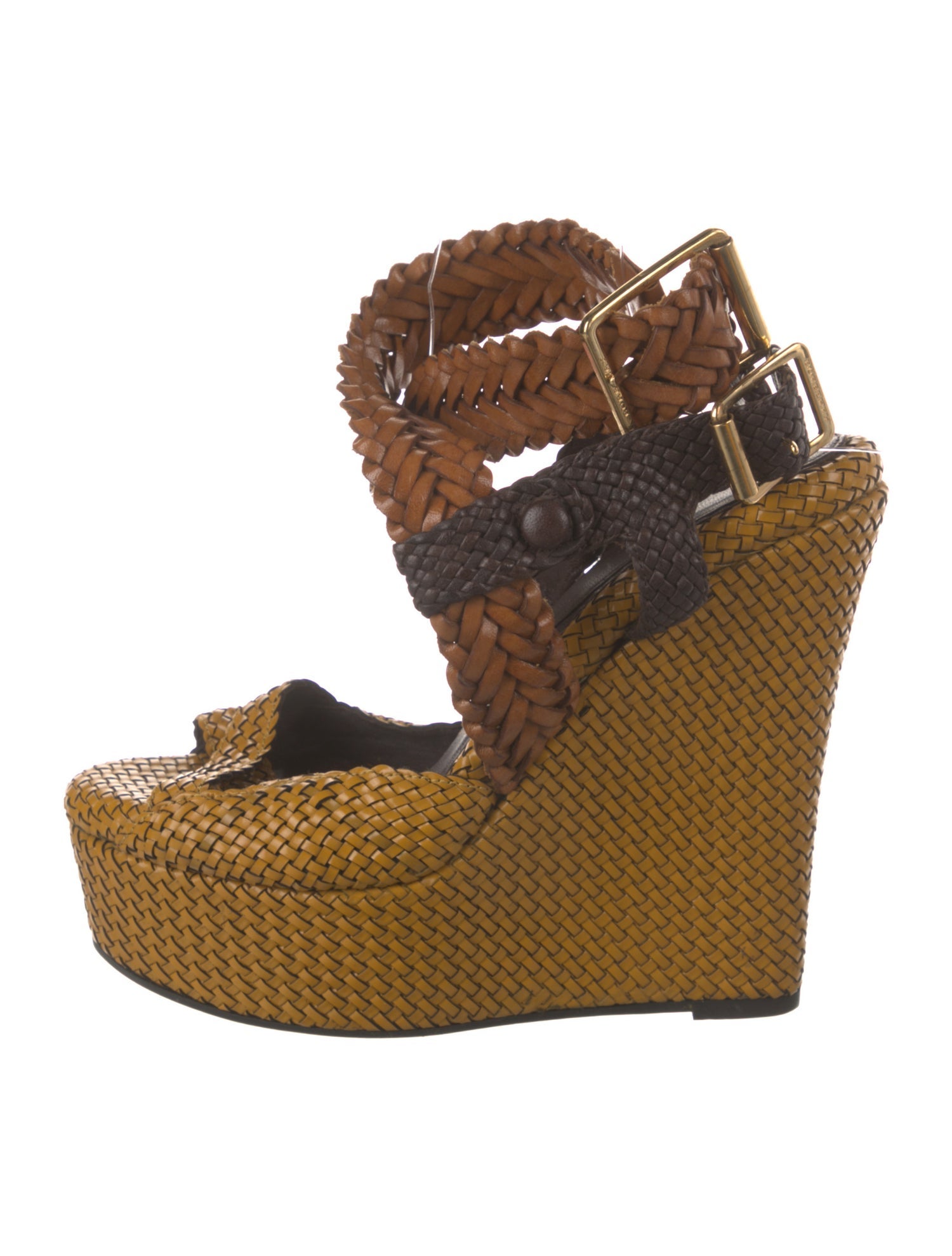 Burberry Prorsum Leather Colorblock Pattern Espadrilles