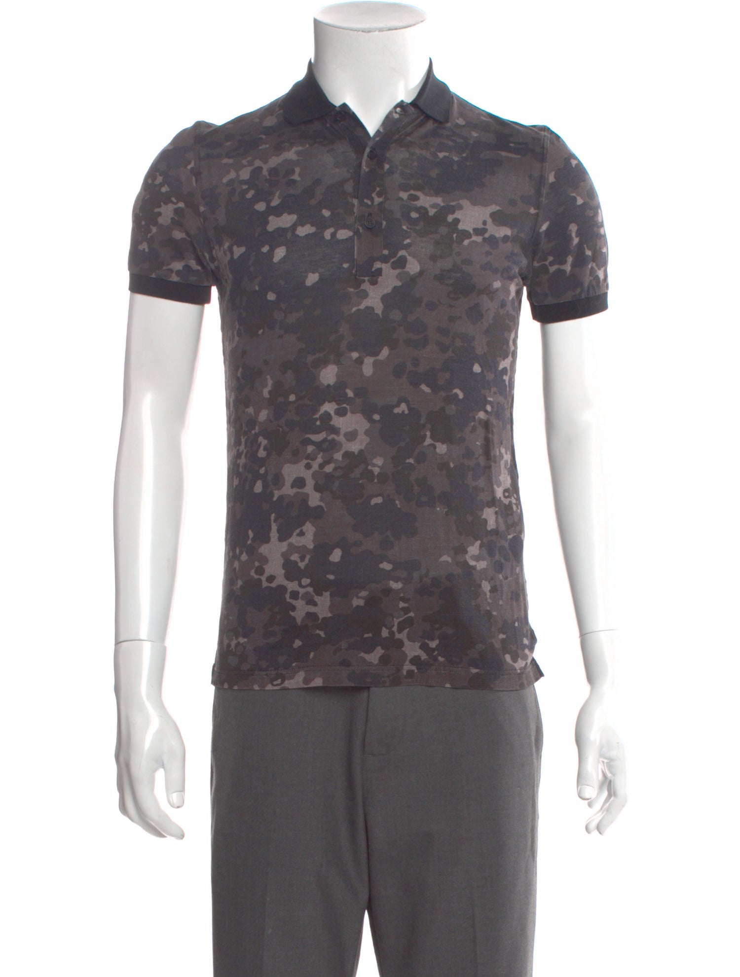 Burberry Printed V-Neck Polo Shirt