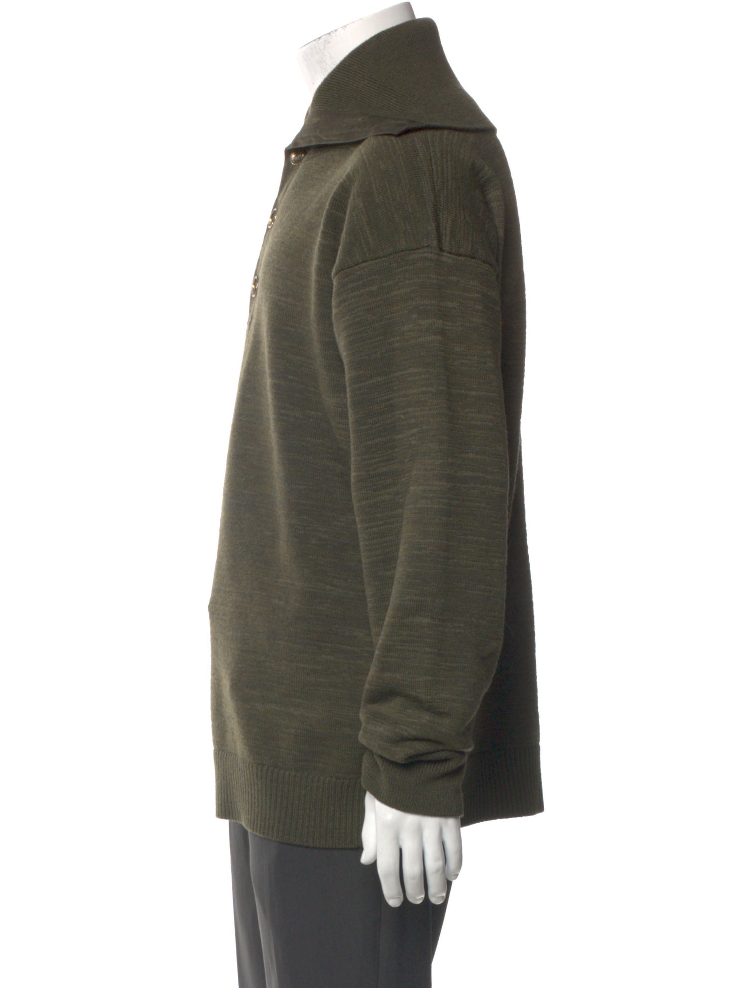 Burberry Prorsum Merino Wool Mock Neck Polo Sweater