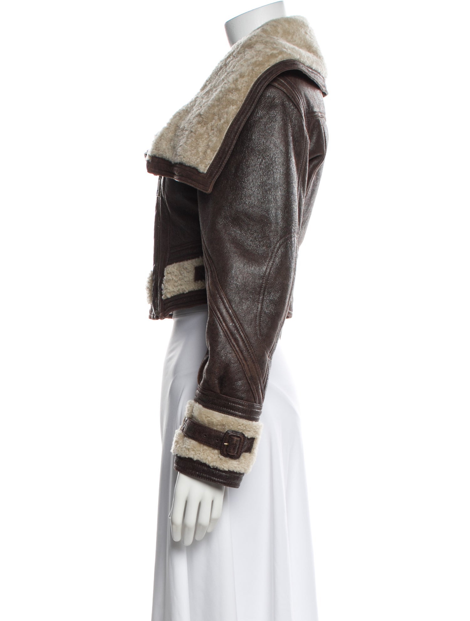Burberry Prorsum Leather Faux Fur Jacket