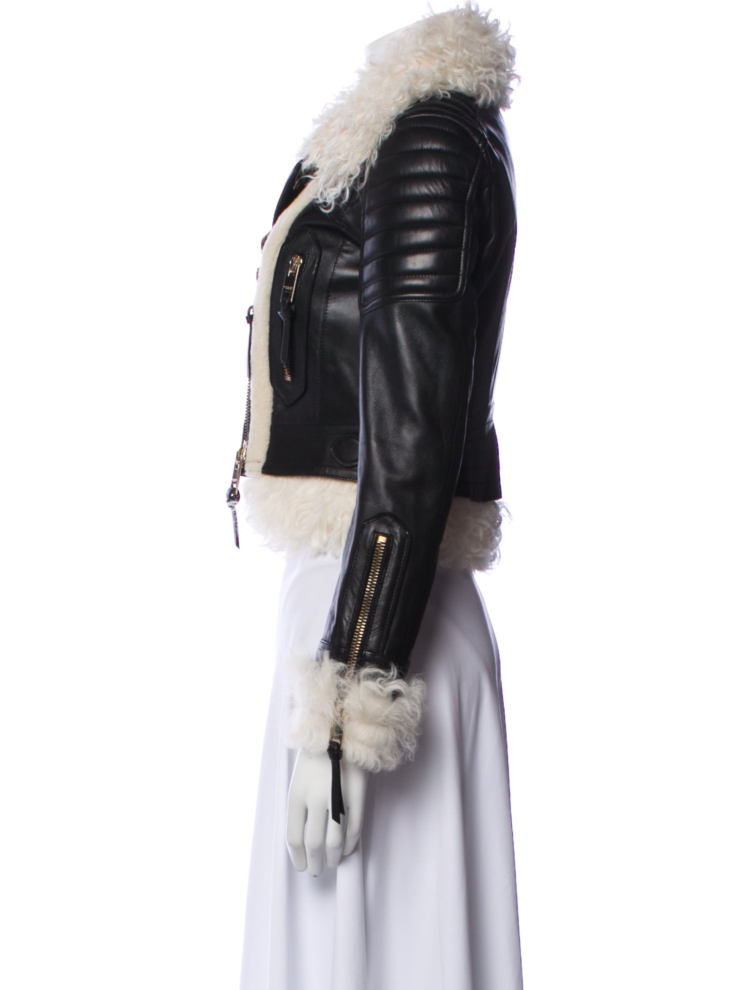 Burberry Prorsum Leather Fur Jacket