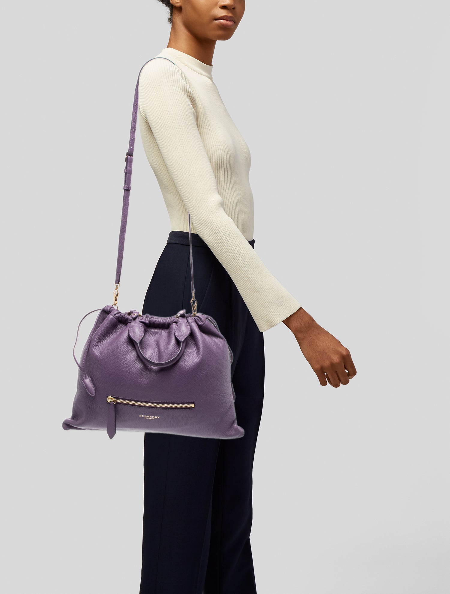 Burberry Prorsum Leather Shoulder Bag - Purple Totes, Handbags