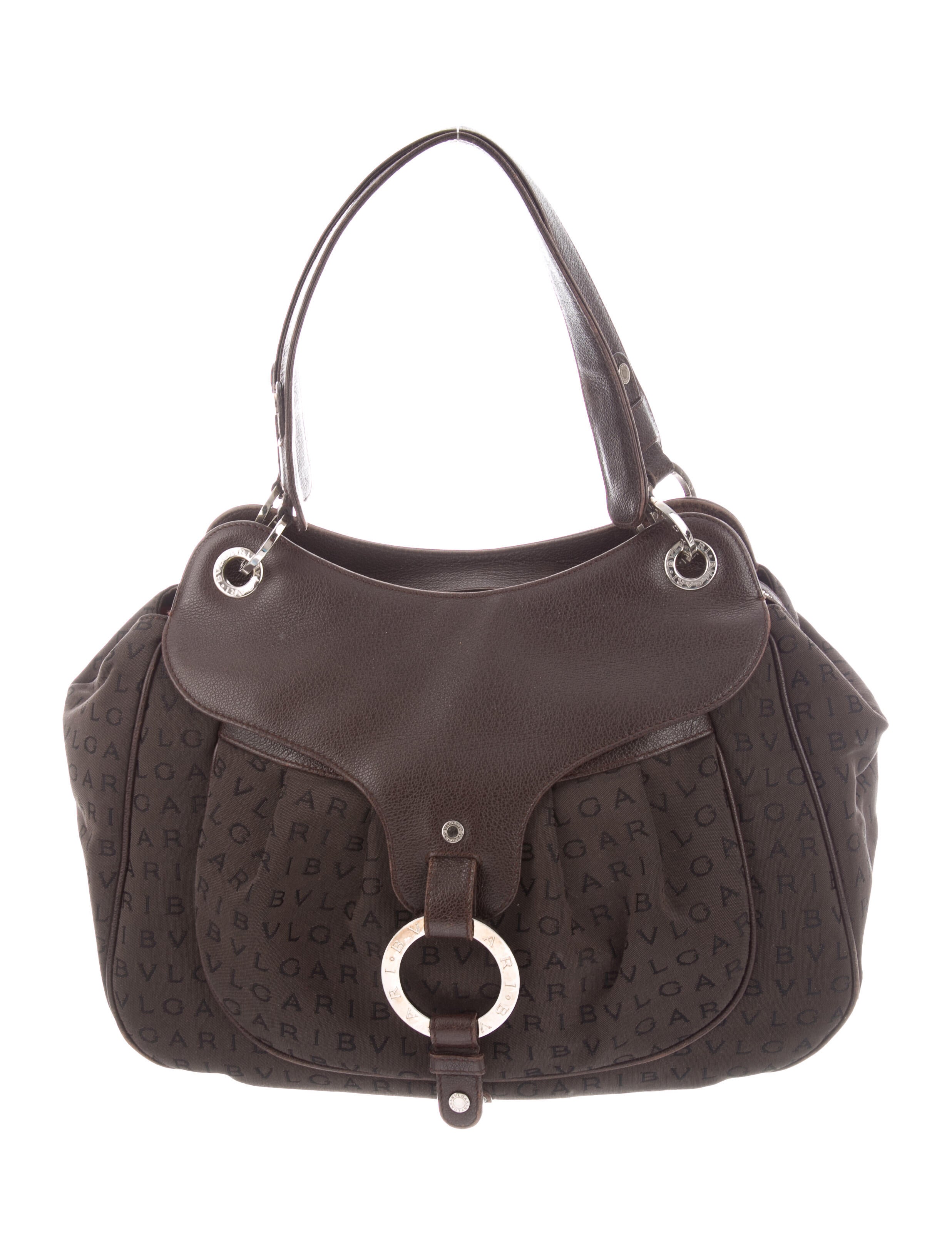 Bvlgari LeatherTrimmed Monogram Shoulder Bag Handbags BUL37290