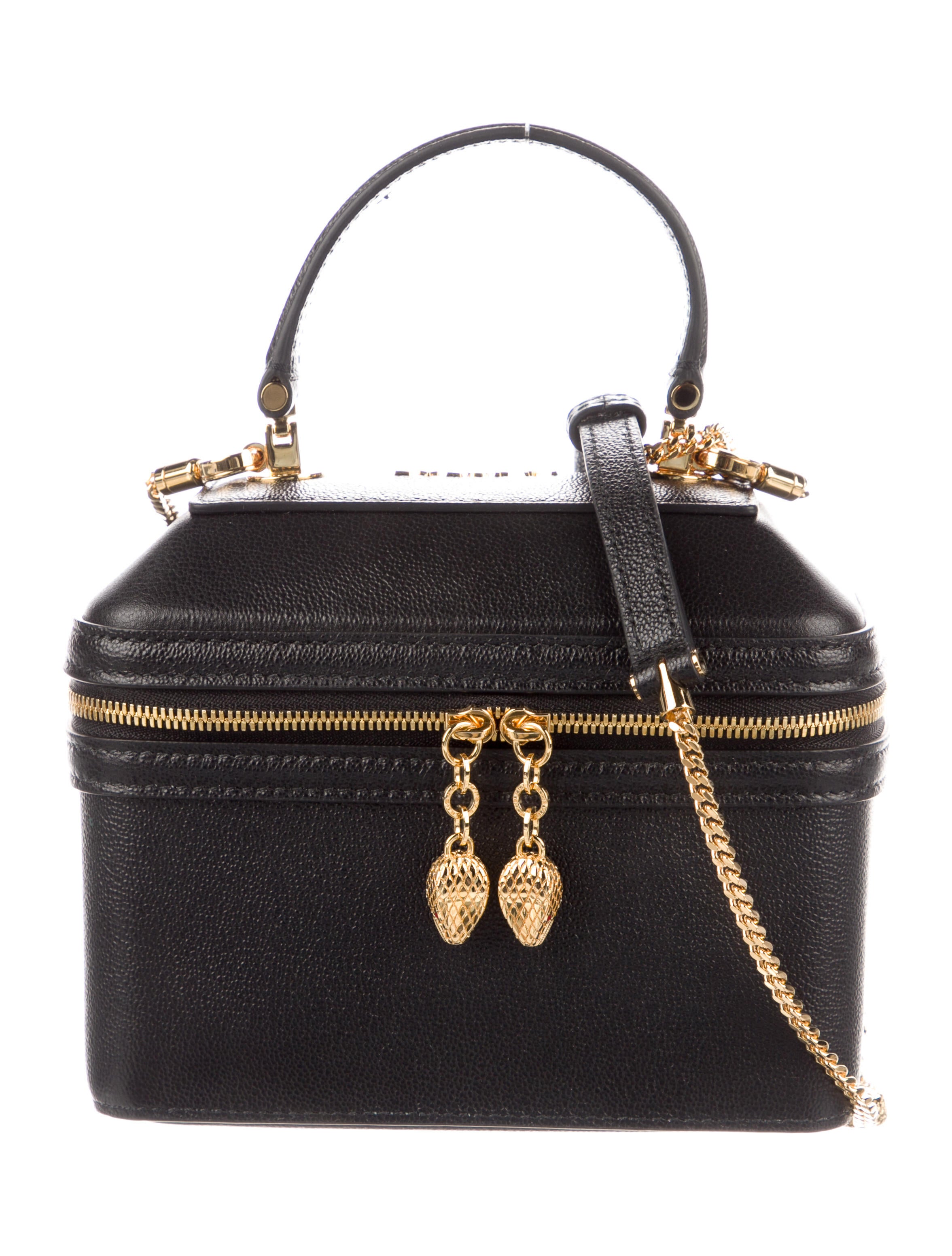 Bvlgari Grained Leather Serpenti Forever Jewelry Box - Black