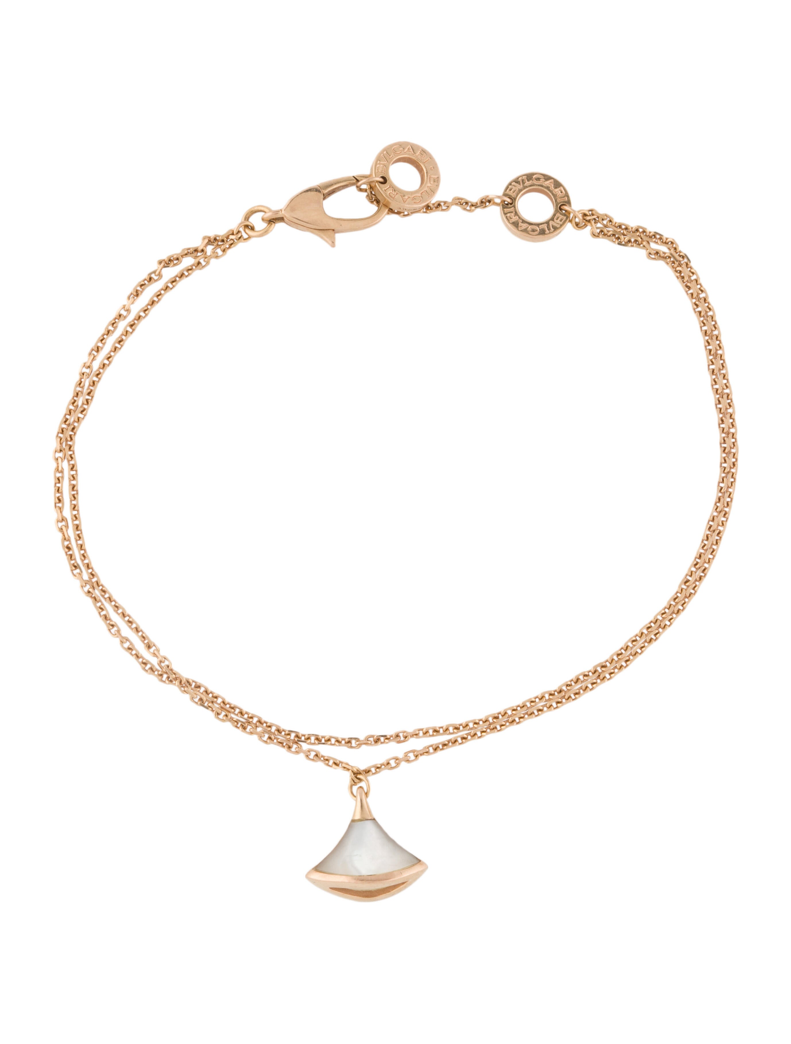 Bvlgari Mother of Pearl Divas' Dream Charm Bracelet 18K Rose Gold