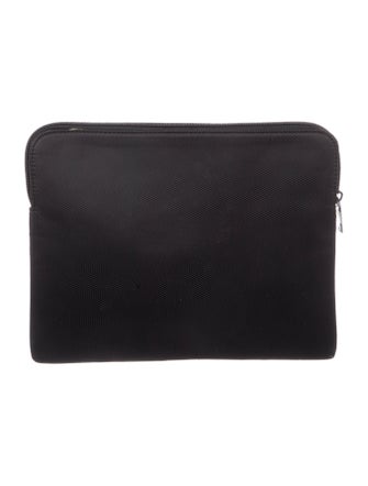 Bvlgari Leather-Trimmed Canvas Zip Pouch