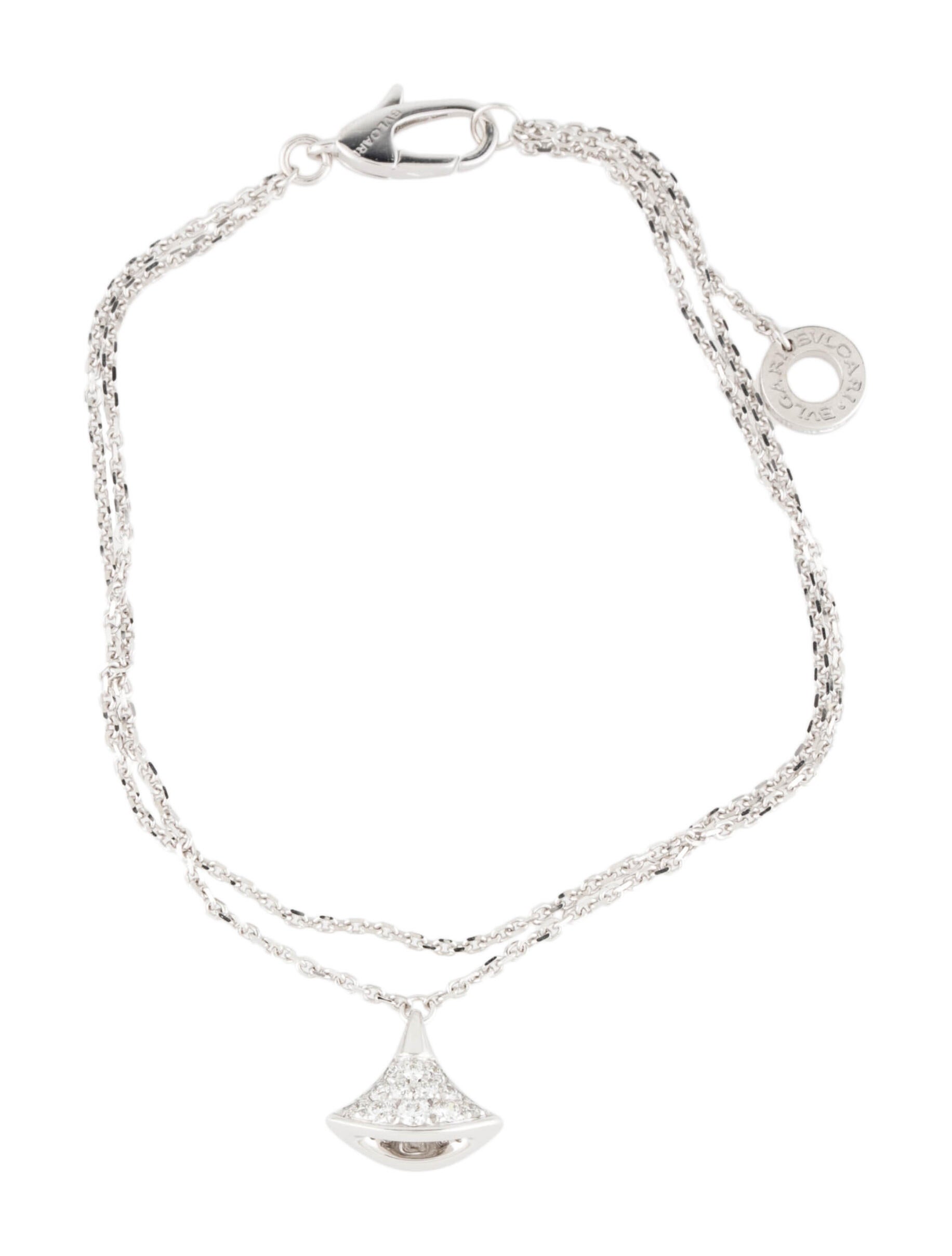 Bvlgari 18K Diamond Diva's Dream Charm Bracelet RhodiumPlated 18K