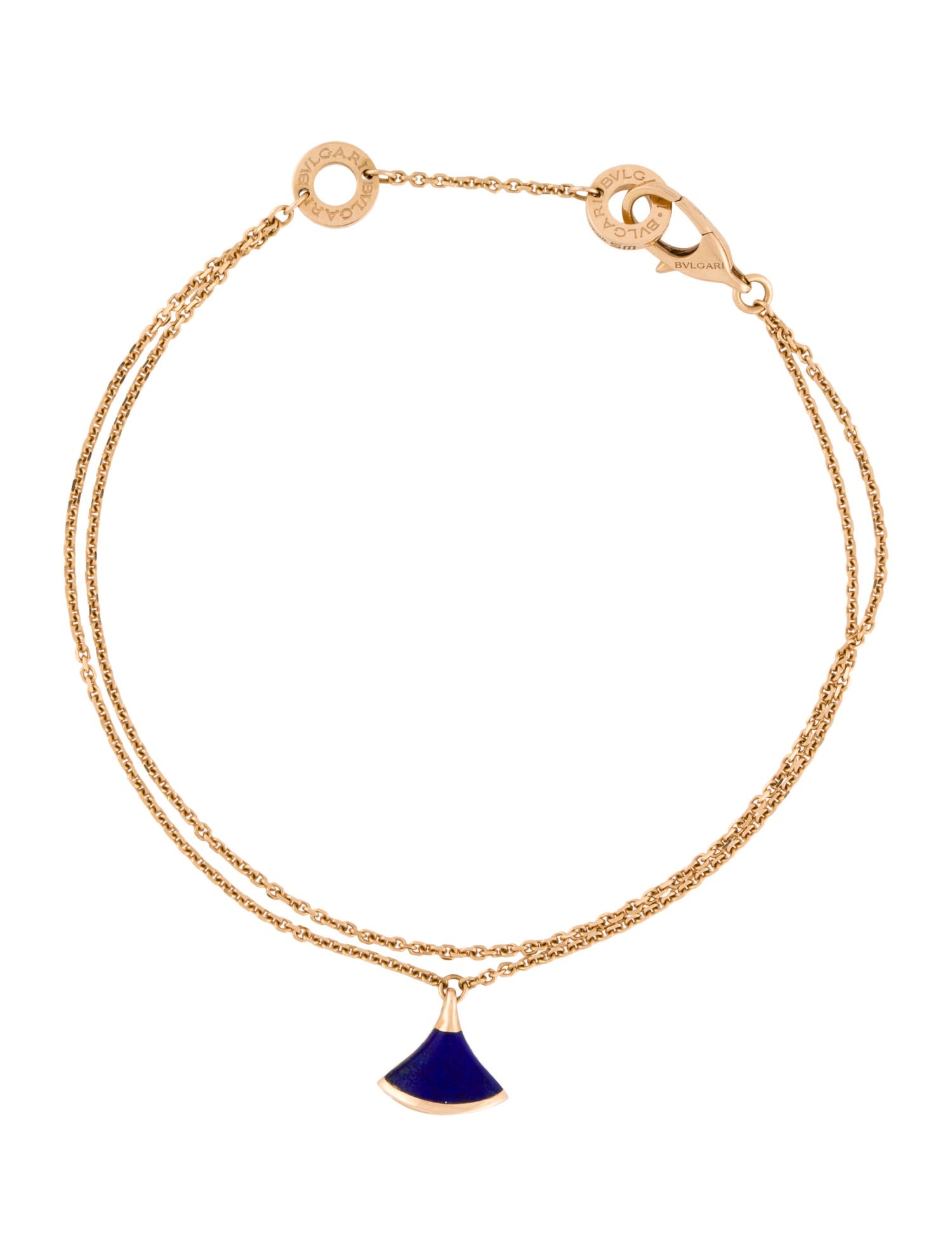 Bvlgari 18K Lapis Lazuli Diva's Dream Charm Bracelet 18K Yellow Gold