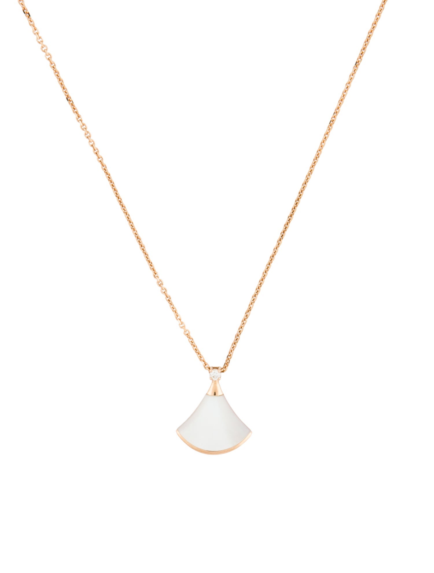 Bvlgari 18K Diamond & Mother of Pearl Divas' Dream Pendant Necklace