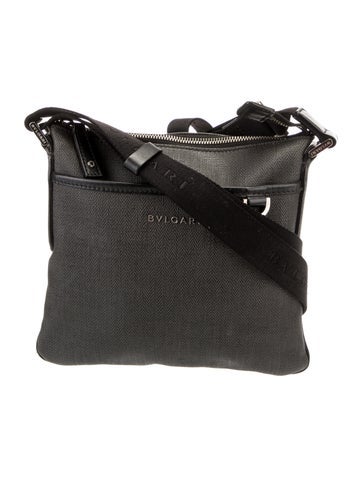 Bvlgari Crossbody Bags Leather Trim Coated Canvas Bag