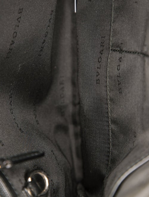 Bvlgari Leather Trim Coated Canvas Crossbody Bag