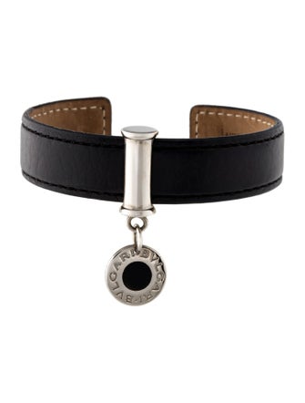 Bvlgari Leather & Enamel Charm Cuff