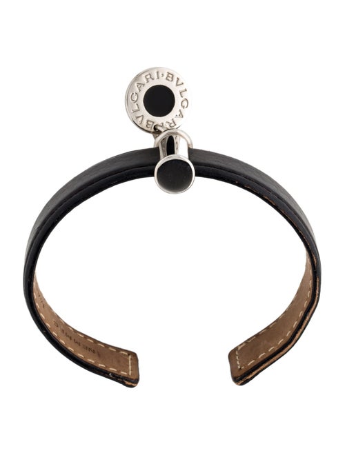 Bvlgari Leather & Enamel Charm Cuff