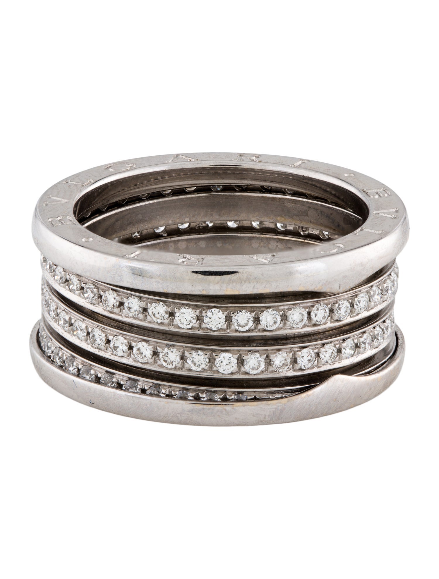 Bvlgari 18K Diamond B.Zero1 4-Band Ring