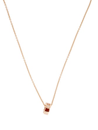 Bvlgari 18K Carnelian & Diamond Serpenti Viper Pendant Necklace