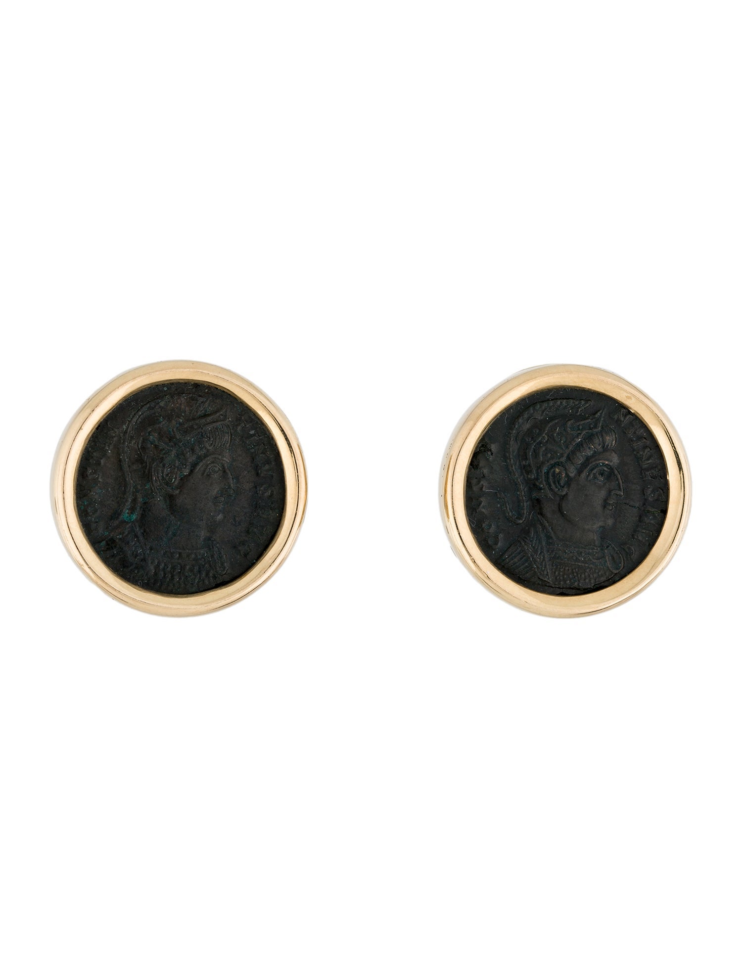 Bvlgari Vintage 18K Monete Ancient Coin Clip-On Earrings