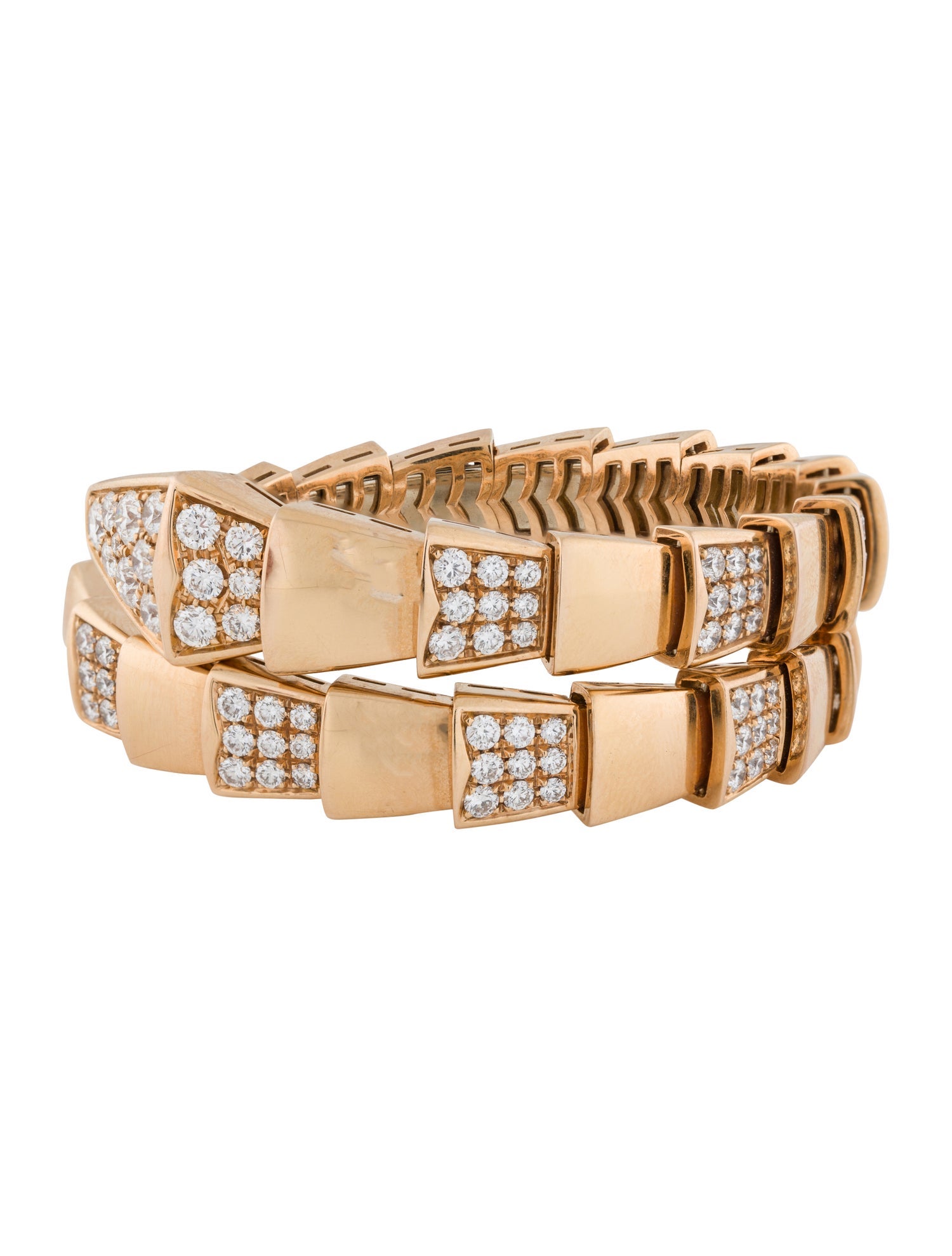 Bvlgari 18K 4.95ctw Diamond Serpenti Scaglie Bracelet