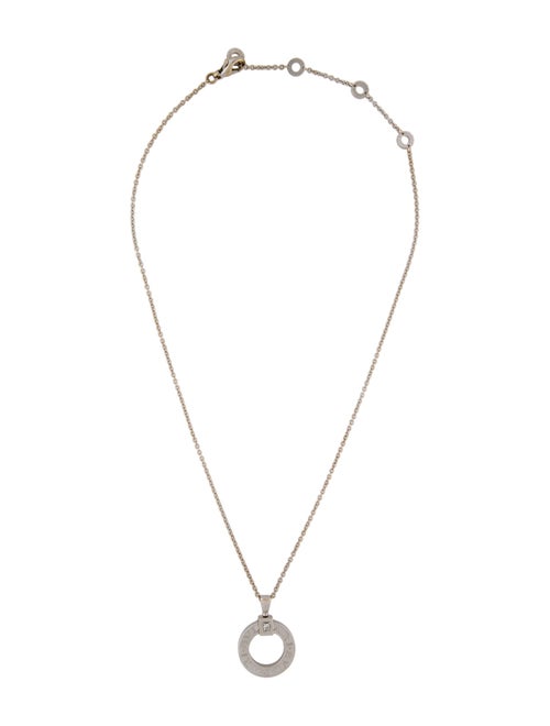 Bvlgari 18K Diamond Circle Pendant Necklace