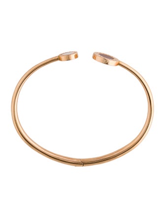 Bvlgari 18K Mother of Pearl & Carnelian Flip Open Cuff Bracelet