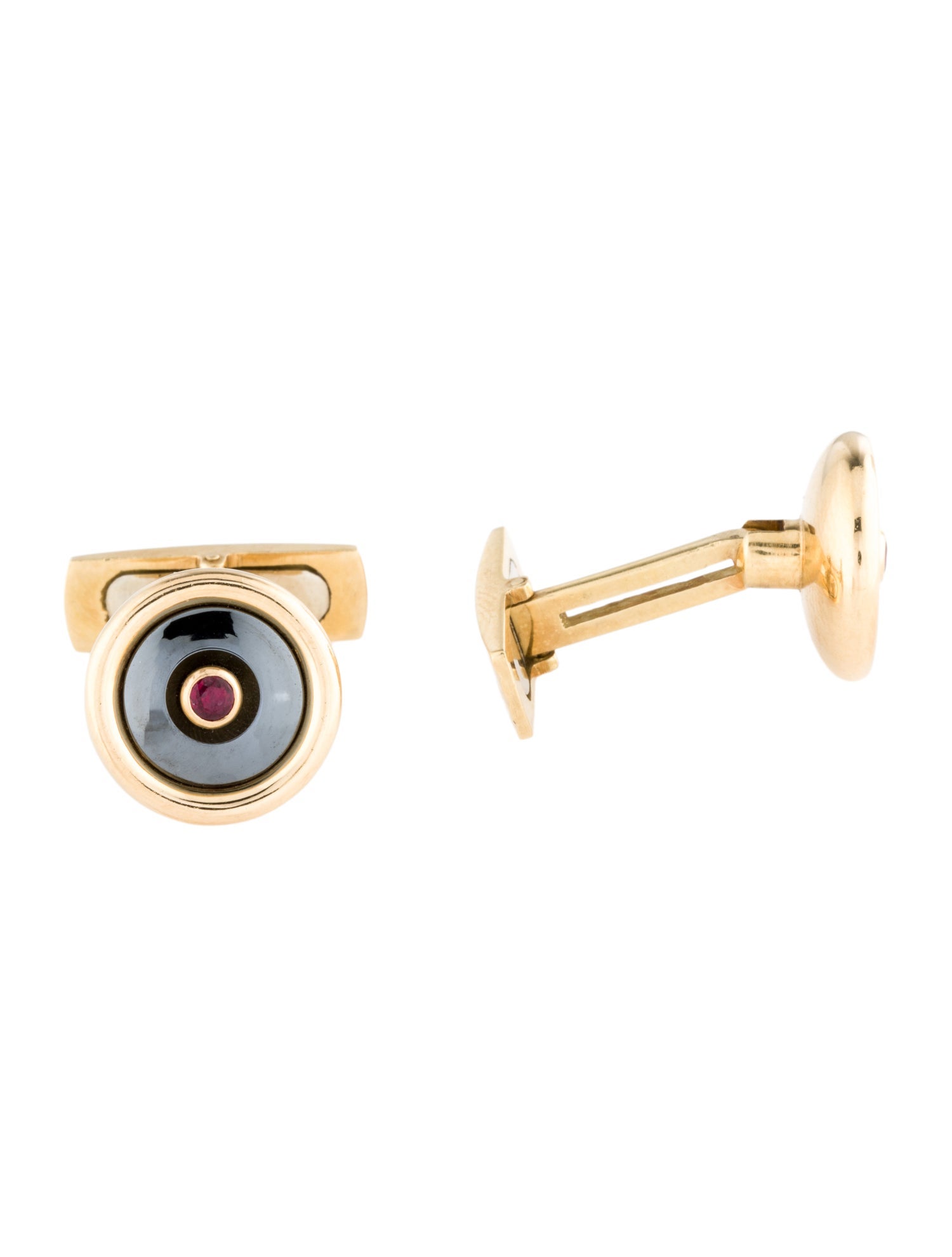 Bvlgari 18K Ruby & Hematite Cufflinks