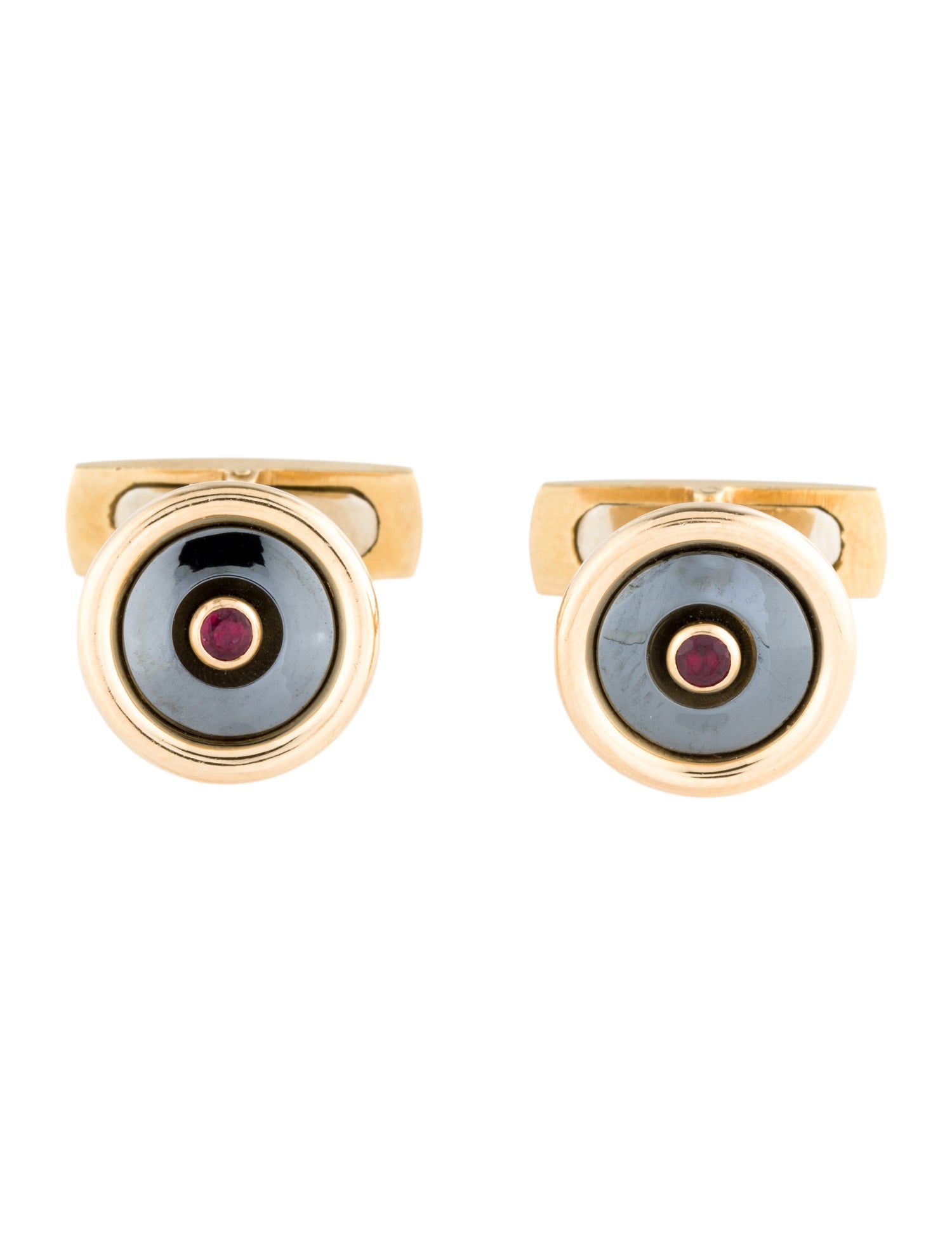 Bvlgari 18K Ruby & Hematite Cufflinks