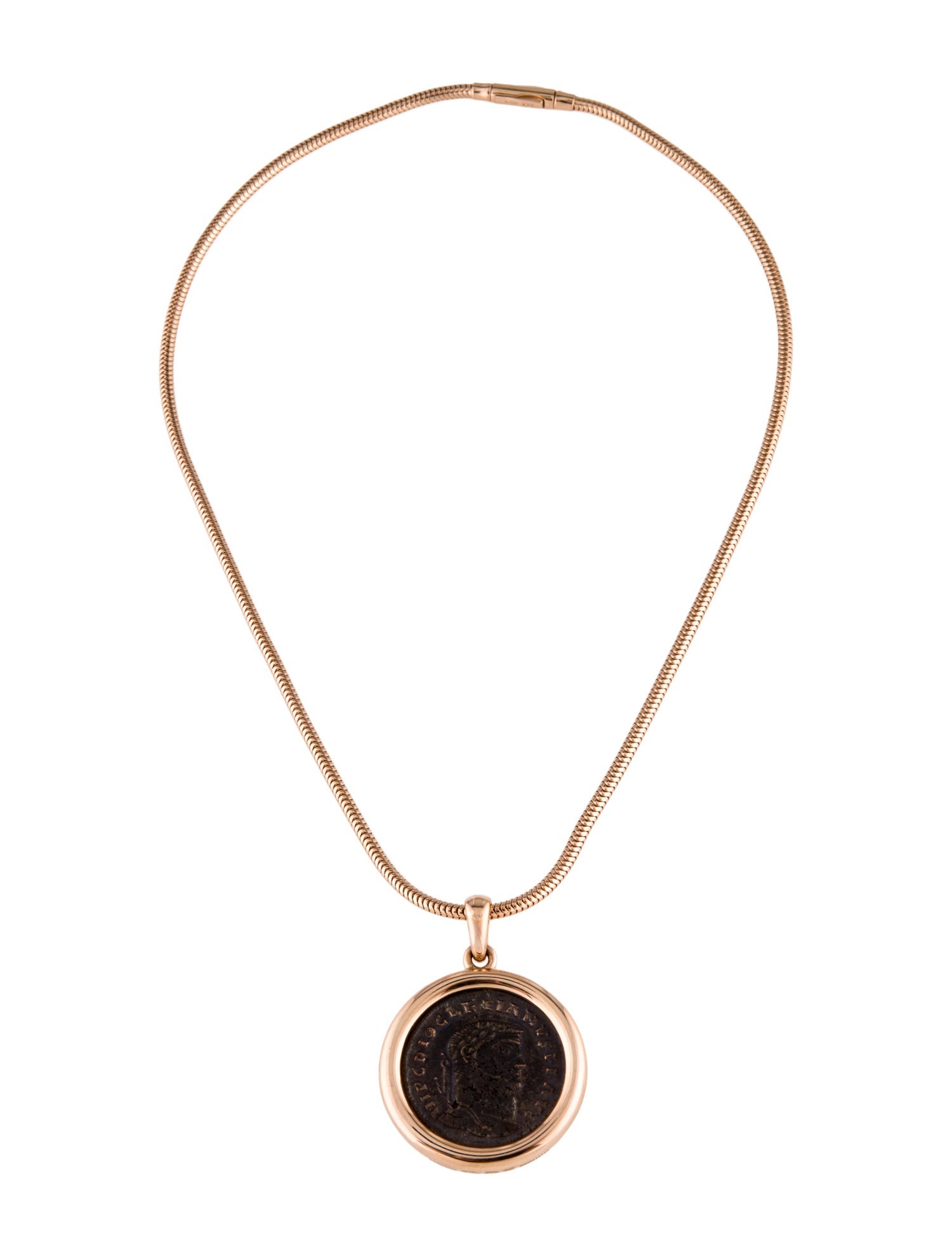 Bvlgari 18K Monete Ancient Coin Alexandria Diocletianus Pendant Necklace
