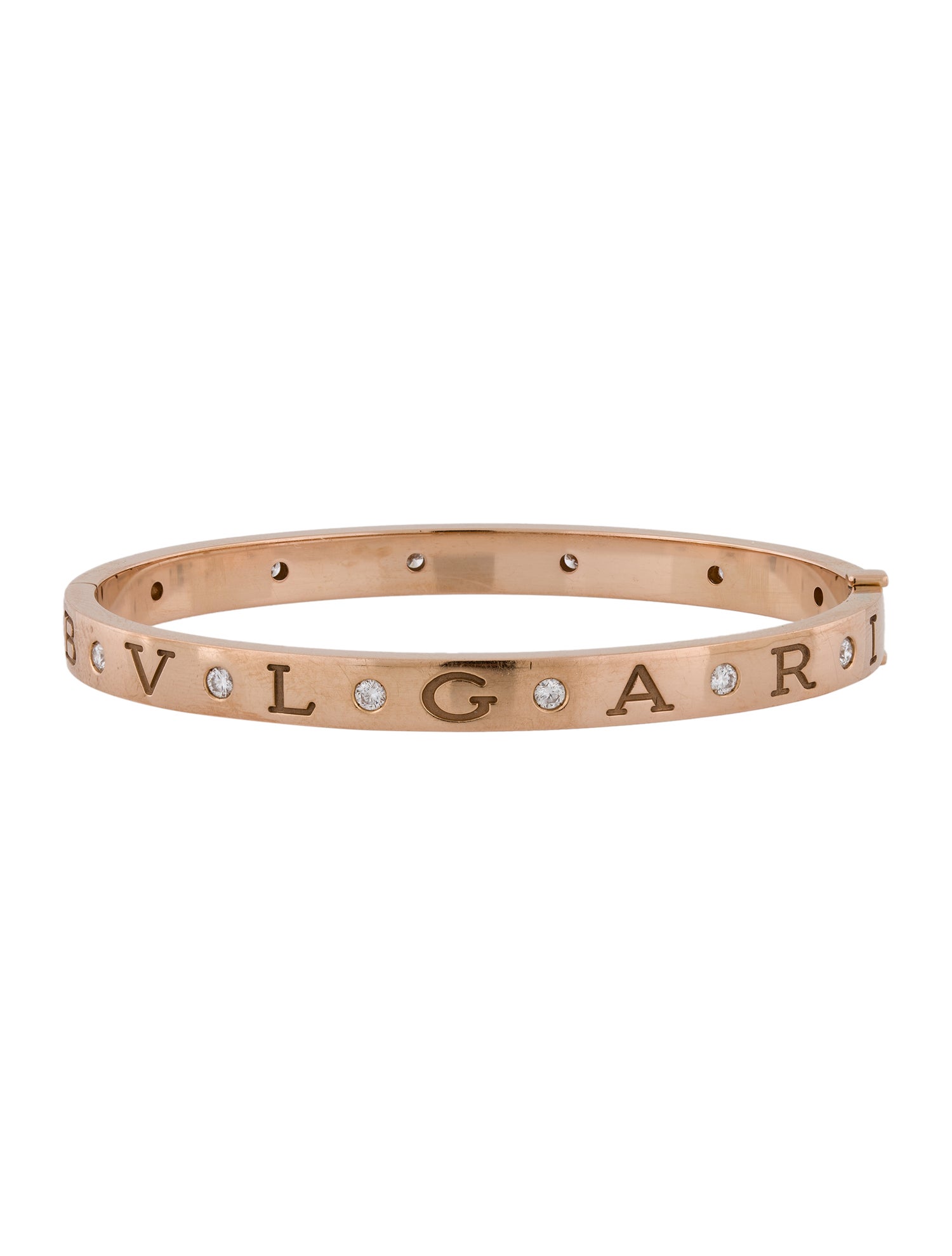 Bvlgari 18K Diamond B.zero1 Hinged Bangle Bracelet