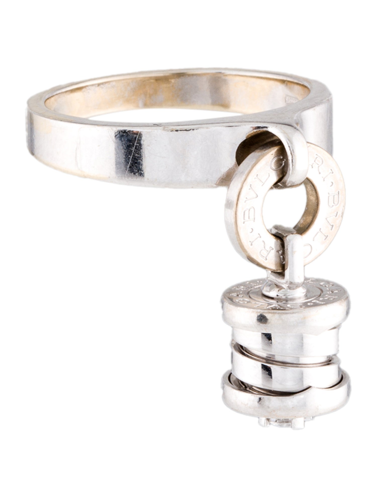 Bvlgari 18K Diamond Charm B.zero1 Ring