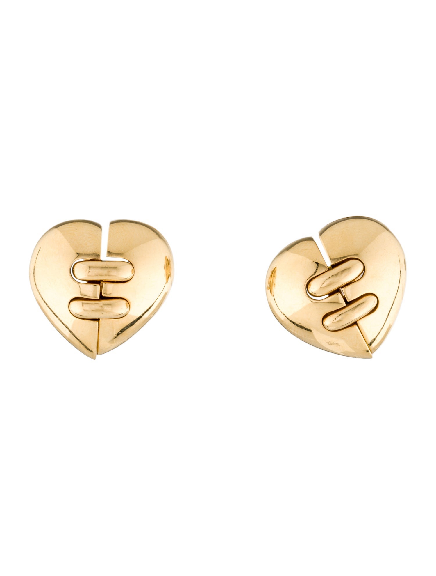 Bvlgari Vintage 18K Dome Heart Earclips