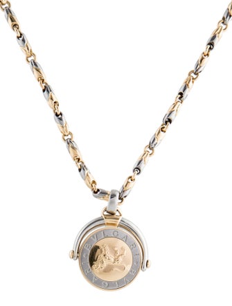 Bvlgari Zodiac Spinner Pendant on Passo Doppio Link Chain