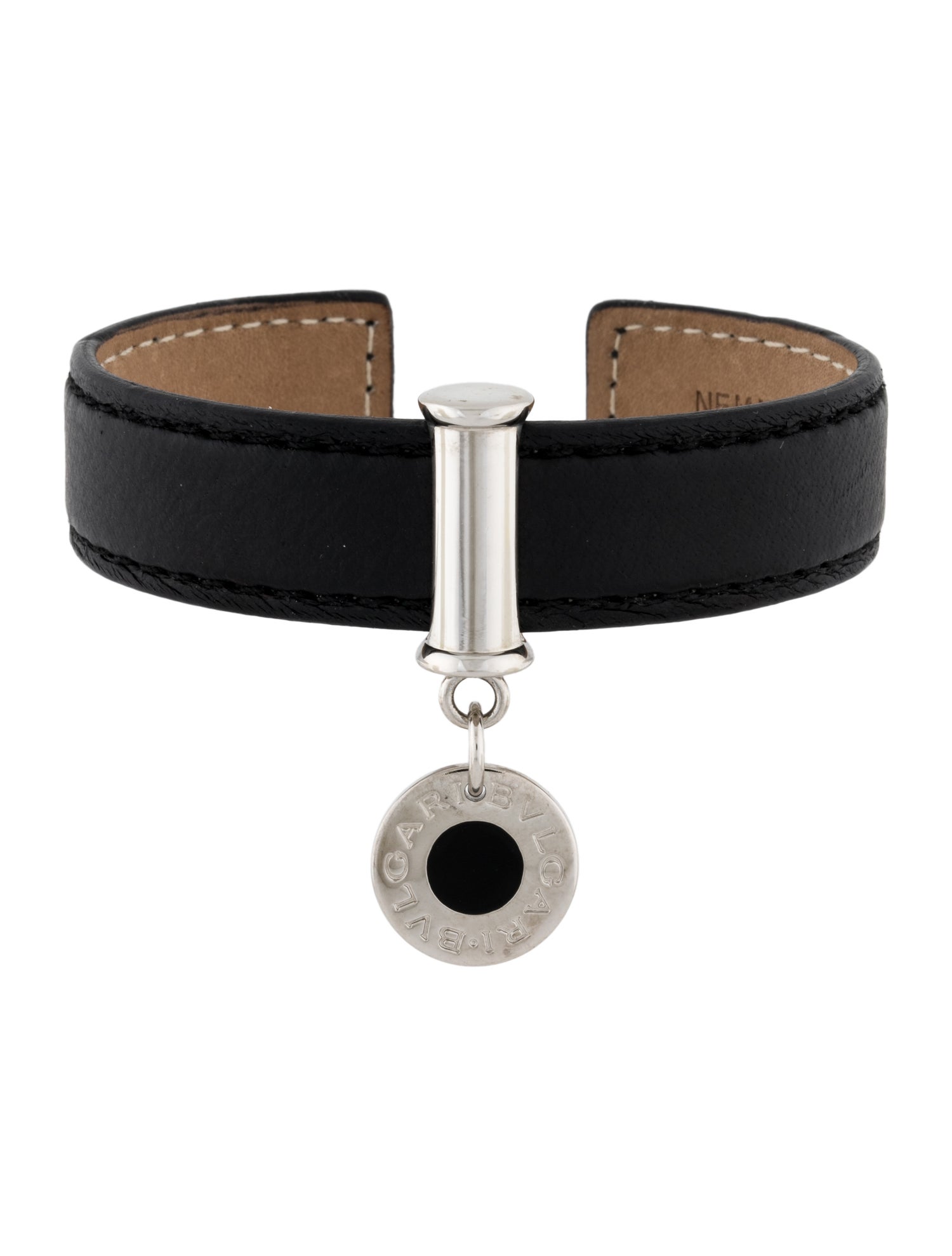 Bvlgari Leather & Enamel Charm Cuff